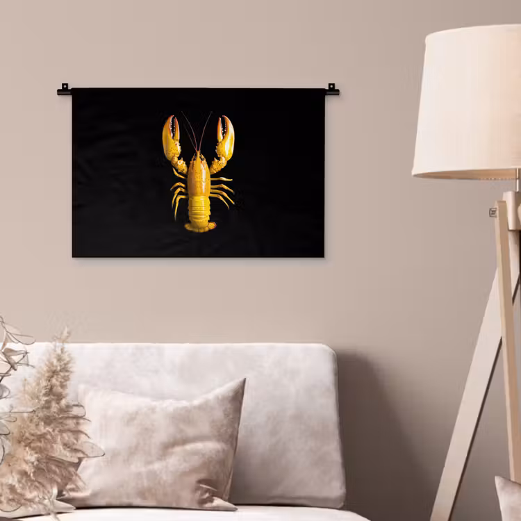 Kreeft - Geel - Stippen - Effen Wandkleed katoen klein -sfeer4