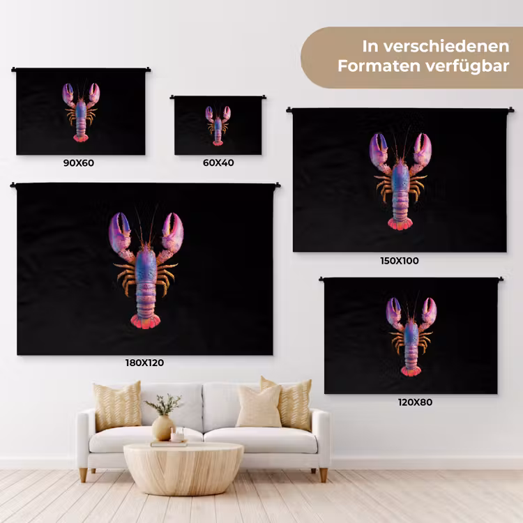 Kreeft - Paars - Roze - Zwart - Stippen - Lila Wandkleed katoen klein -tsfeer8_DE