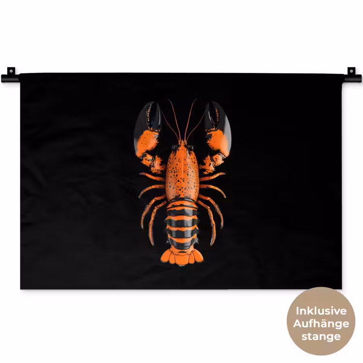 Kreeft - Oranje - Zwart - Modern Wandkleed katoen klein -t3d_DE