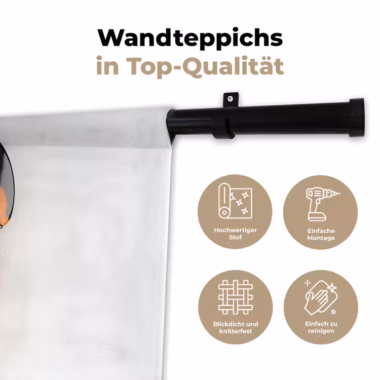 Kreeft - Zwart - Oranje - Wit - Uniek Wandkleed katoen klein -tsfeer2_DE