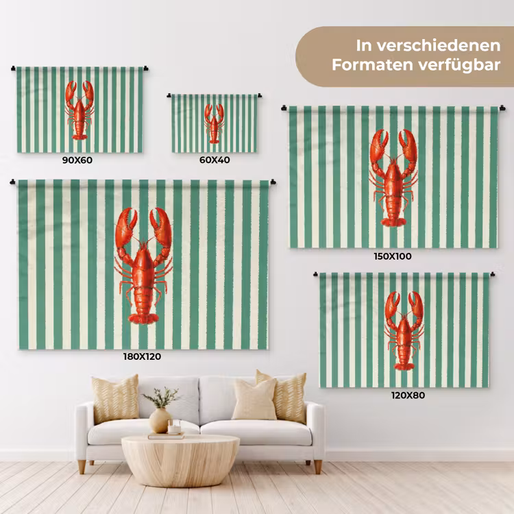 Kreeft - Strepen - Realistisch - Zomers Wandkleed katoen klein -tsfeer8_DE