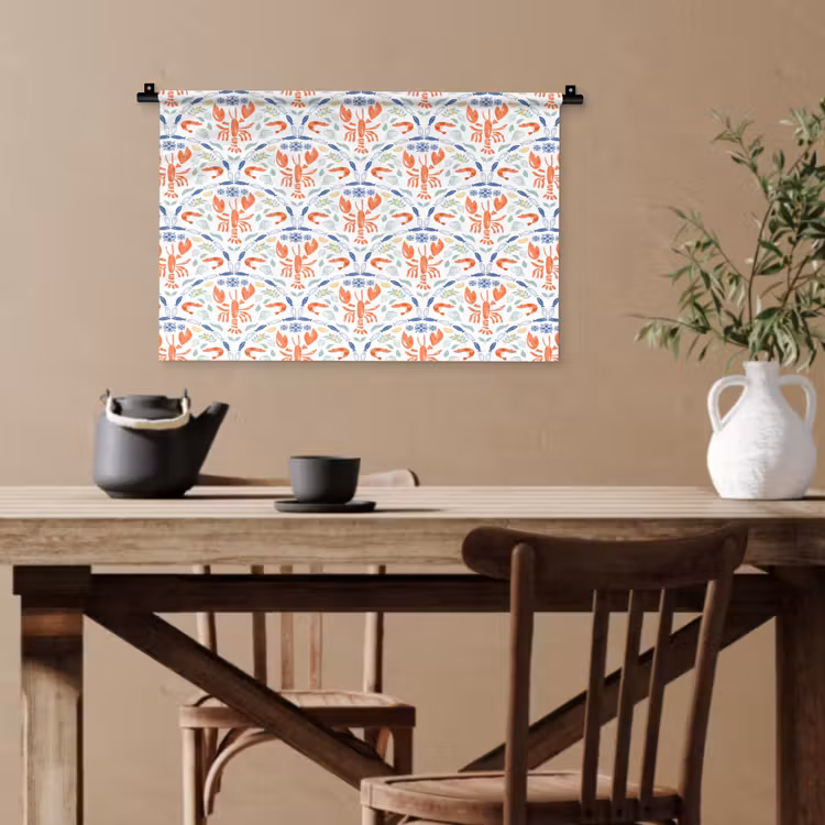 Sfeer - Oranje - Blauw - Groen Wandkleed katoen klein 269 -sfeer6
