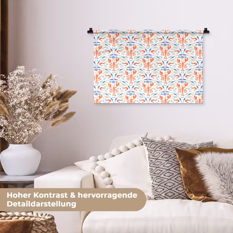 Sfeer - Oranje - Blauw - Groen Wandkleed katoen klein 269 -tsfeer1_DE