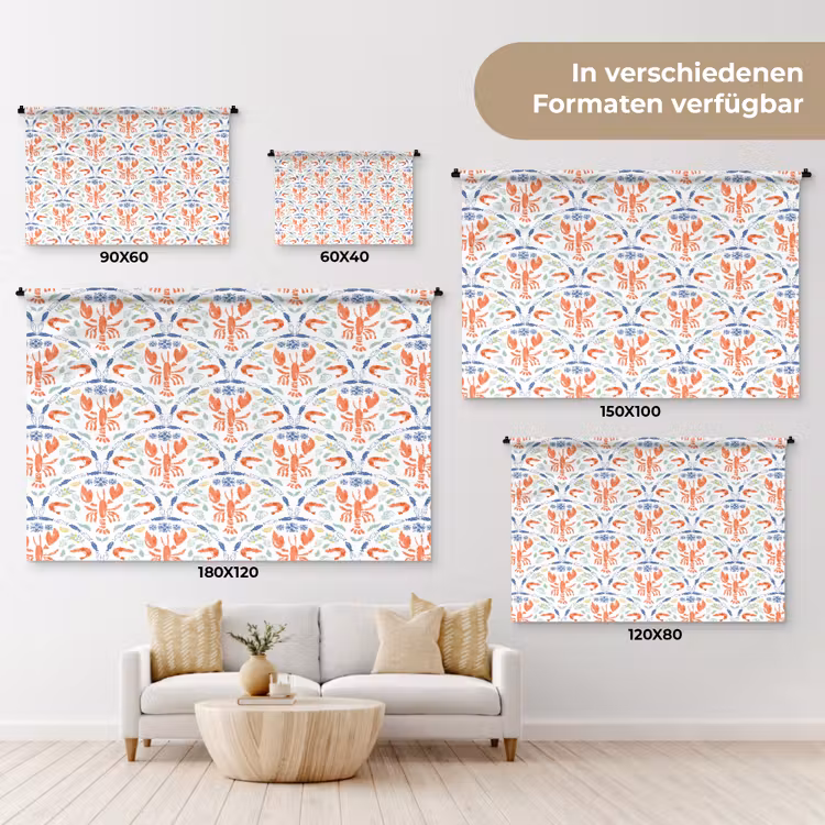 Sfeer - Oranje - Blauw - Groen Wandkleed katoen klein 269 -tsfeer8_DE