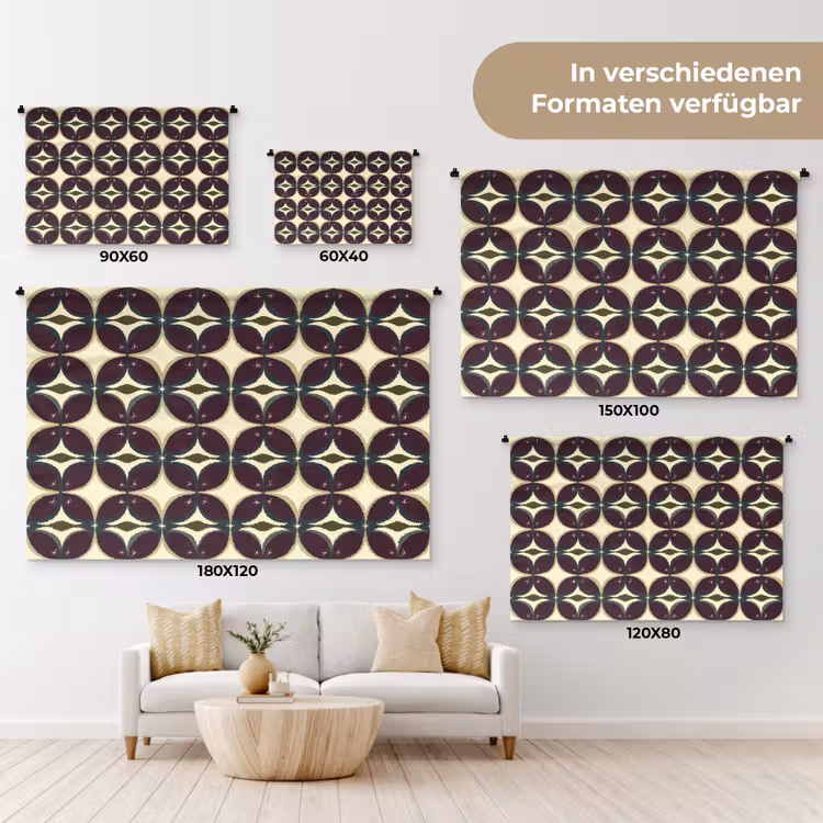 Cirkel - Retro - Kleurrijk Wandkleed katoen klein 269 -tsfeer8_DE