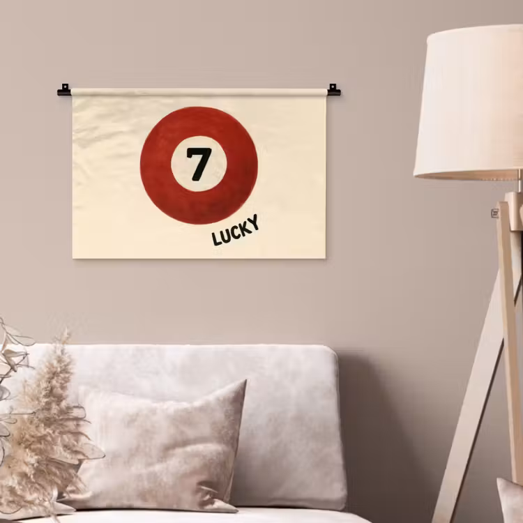 Cirkel - Zeven - Lucky - Rood Wandkleed katoen klein -sfeer4