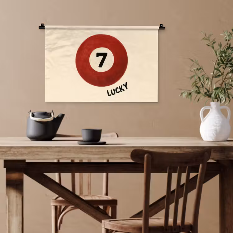 Cirkel - Zeven - Lucky - Rood Wandkleed katoen klein -sfeer6