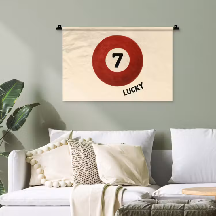 Cirkel - Zeven - Lucky - Rood Wandkleed katoen klein -sfeer7