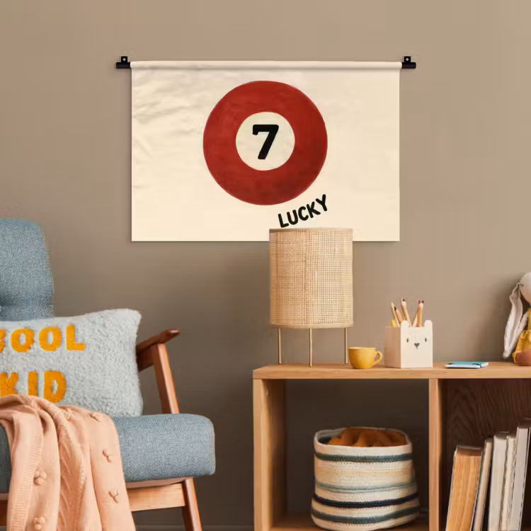 Cirkel - Zeven - Lucky - Rood Wandkleed katoen klein -wsfeer4_kind