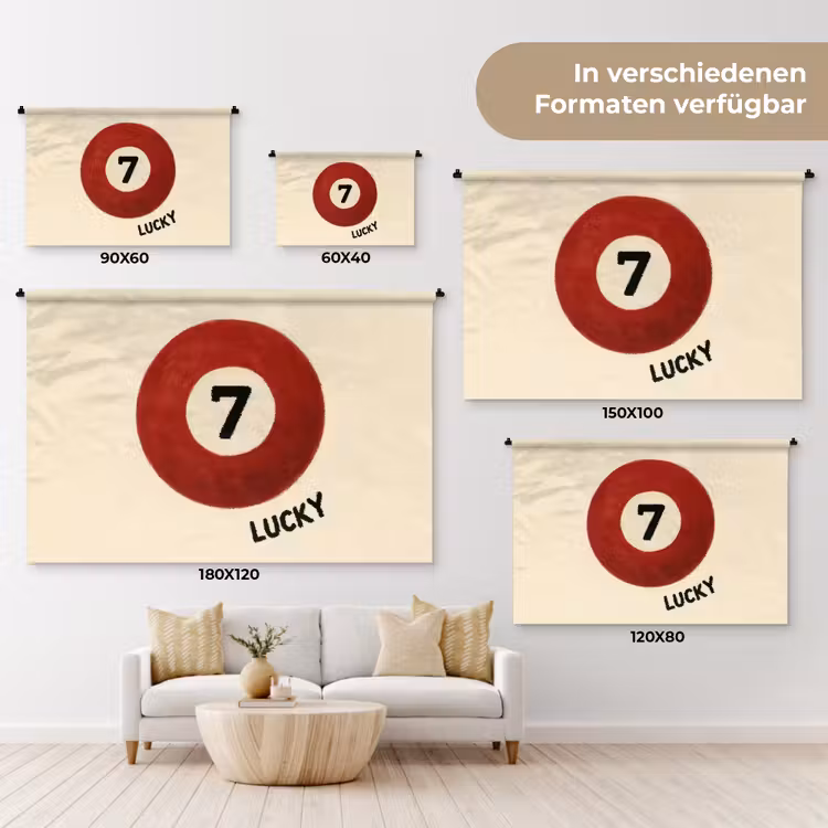 Cirkel - Zeven - Lucky - Rood Wandkleed katoen klein -tsfeer8_DE