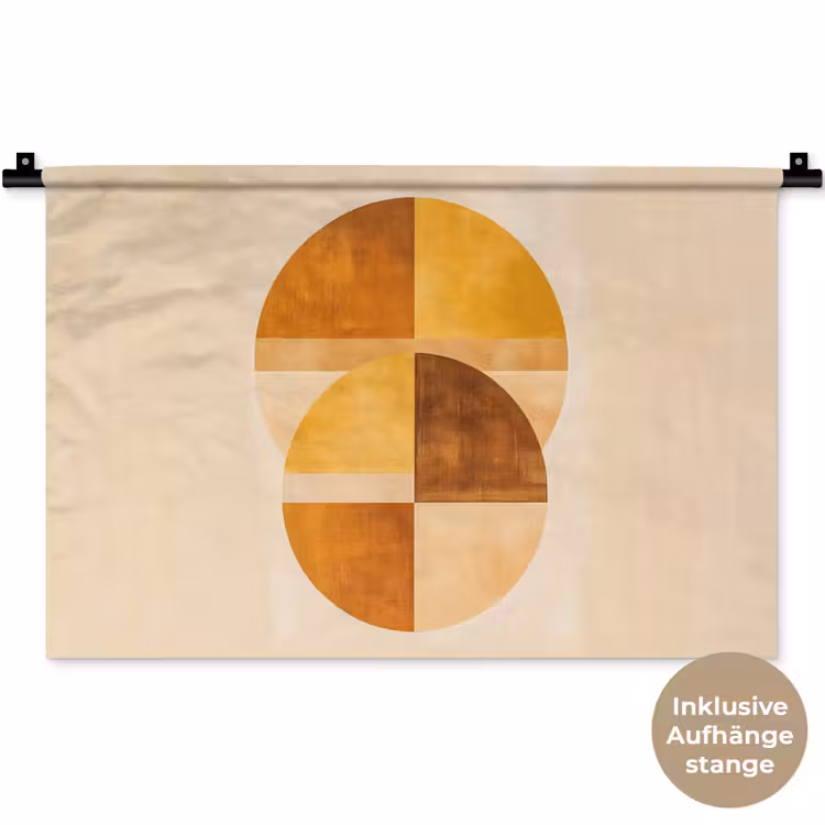 Cirkels - Geel - Minimalistisch Wandkleed katoen klein -t3d_DE