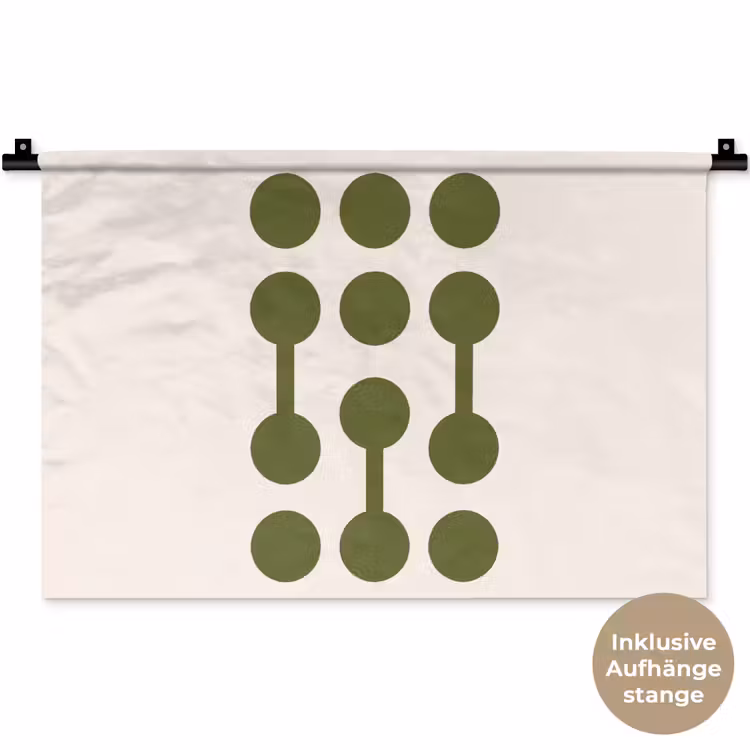 Cirkels - Geometrisch - Abstract - Modern - Groen Wandkleed katoen klein -t3d_DE