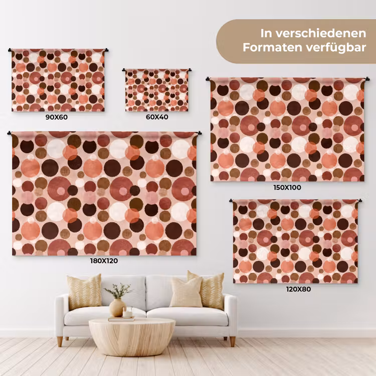 Cirkels - Modern - Kleurrijk Wandkleed katoen klein 269 -tsfeer8_DE