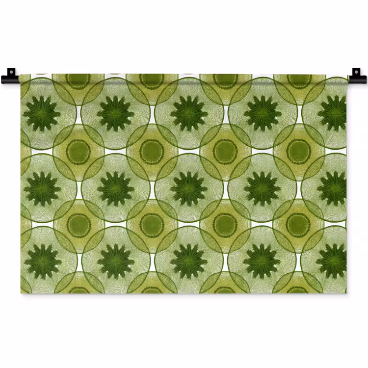 Cirkels - Patroon - Groen Wandkleed katoen klein 269 -zz3d