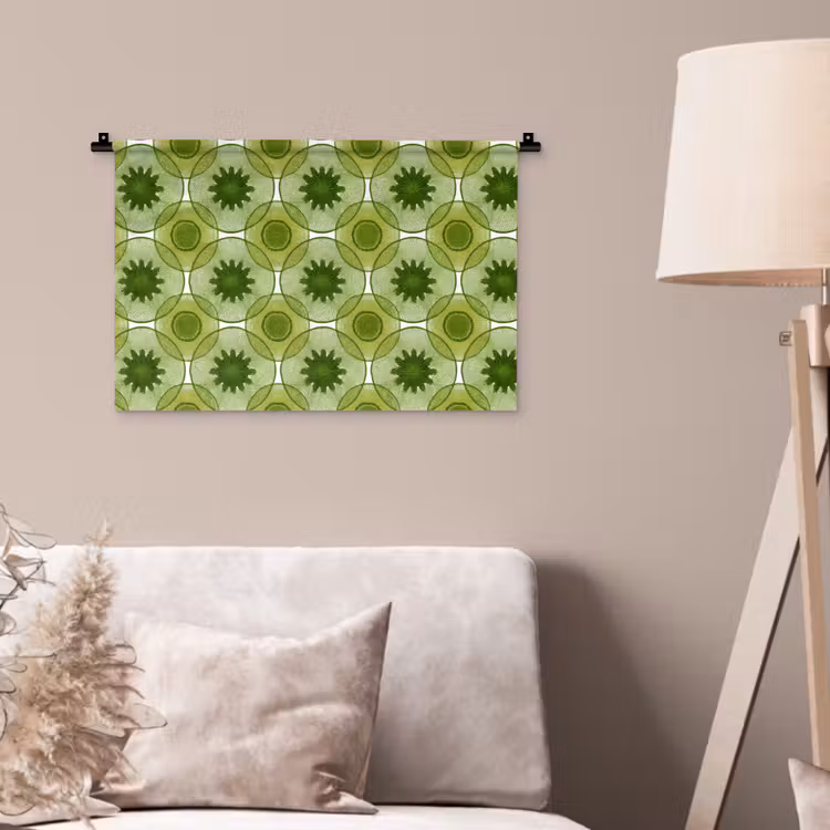 Cirkels - Patroon - Groen Wandkleed katoen klein 269 -sfeer4