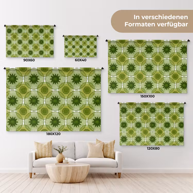 Cirkels - Patroon - Groen Wandkleed katoen klein 269 -tsfeer8_DE