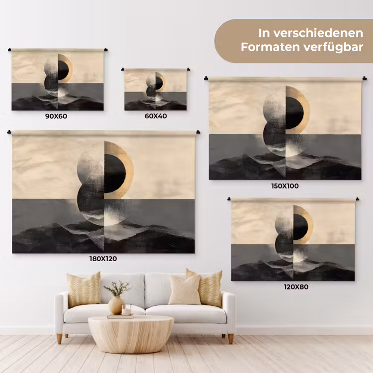 Cirkels - Schaduw - Abstract Wandkleed katoen klein -tsfeer8_DE