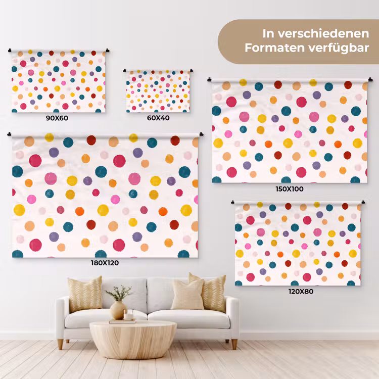 Cirkels - Speels - Kleurrijk Wandkleed katoen klein 269 -tsfeer8_DE