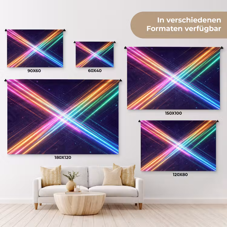 Kruisen - Lasterstralen - Neon Wandkleed katoen klein -tsfeer8_DE