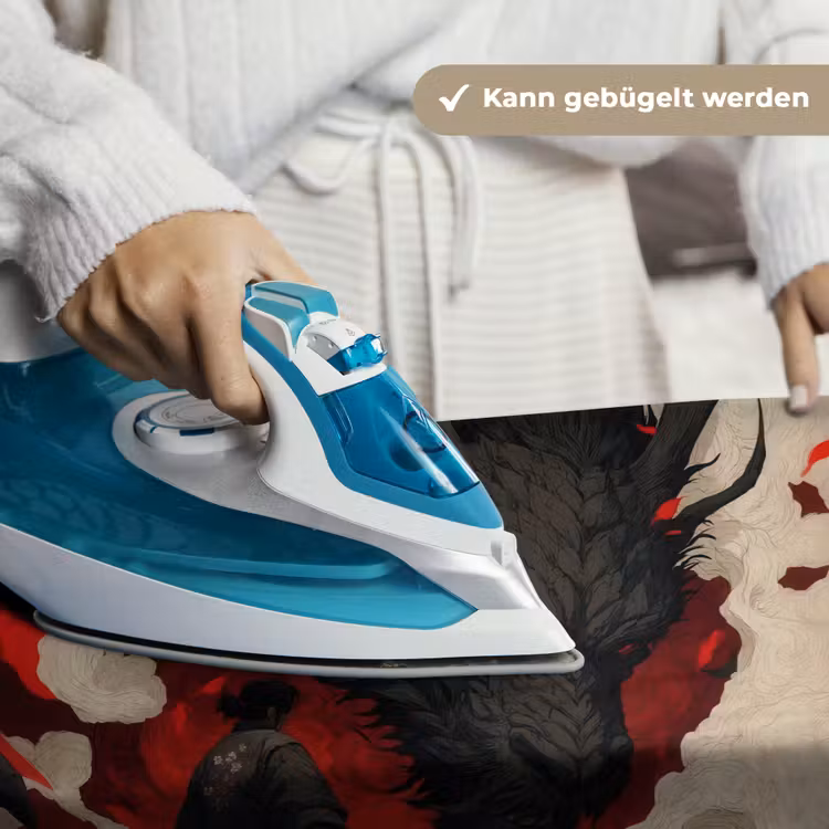Krijger - Draak - Zwart - Rood - Rook Wandkleed katoen klein -tsfeer9_DE