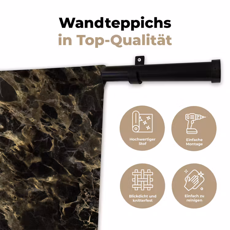Kristal - Goud - Zwart - Marmer Wandkleed katoen klein 269 -tsfeer2_DE