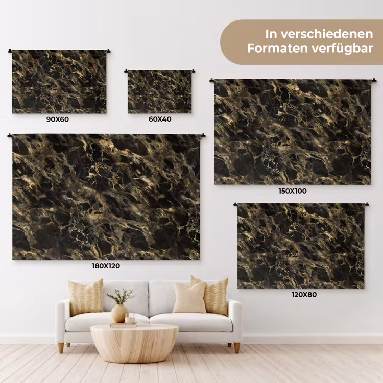 Kristal - Goud - Zwart - Marmer Wandkleed katoen klein 269 -tsfeer8_DE