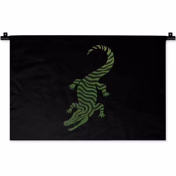 Krokodil - Groen - Tijgerachtig - Strepen Wandkleed katoen klein -zz3d