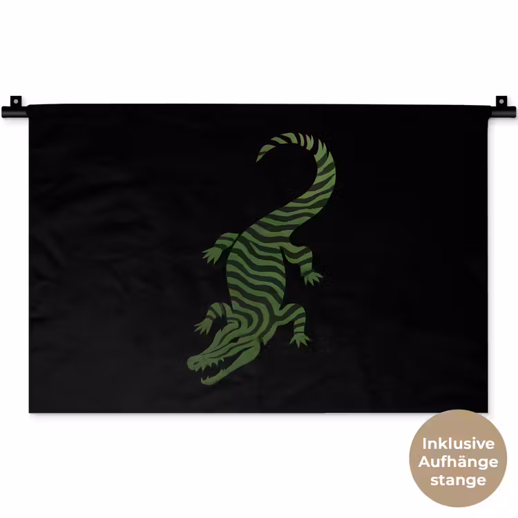 Krokodil - Groen - Tijgerachtig - Strepen Wandkleed katoen klein -t3d_DE