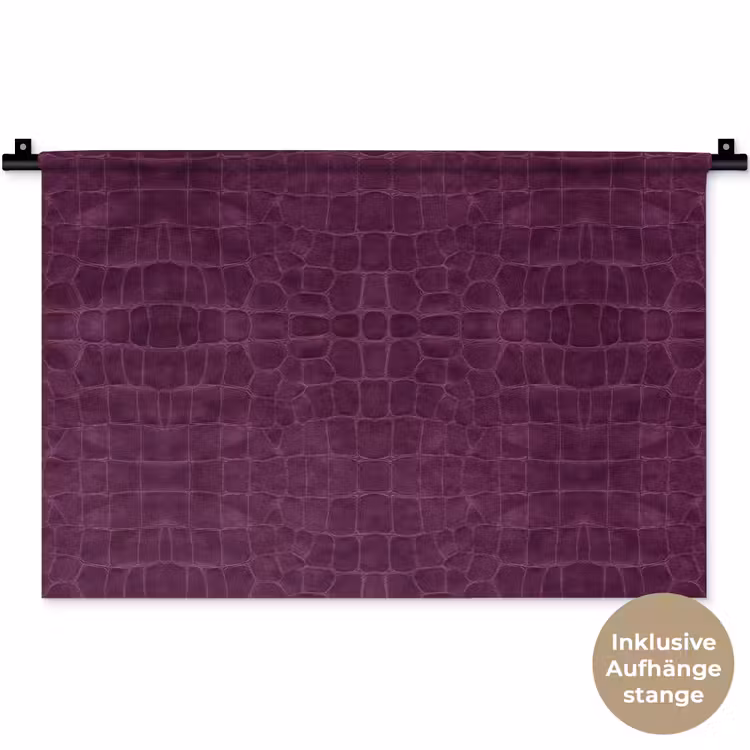 Krokodil - Leer - Aubergine - Paars Wandkleed katoen klein 269 -t3d_DE