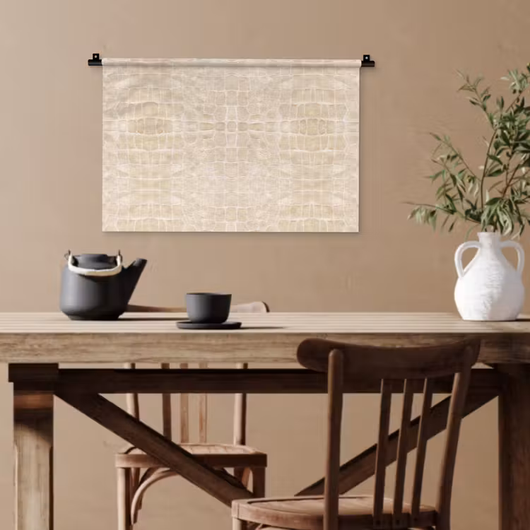 Krokodil - Leer - Beige Wandkleed katoen klein 269 -sfeer6