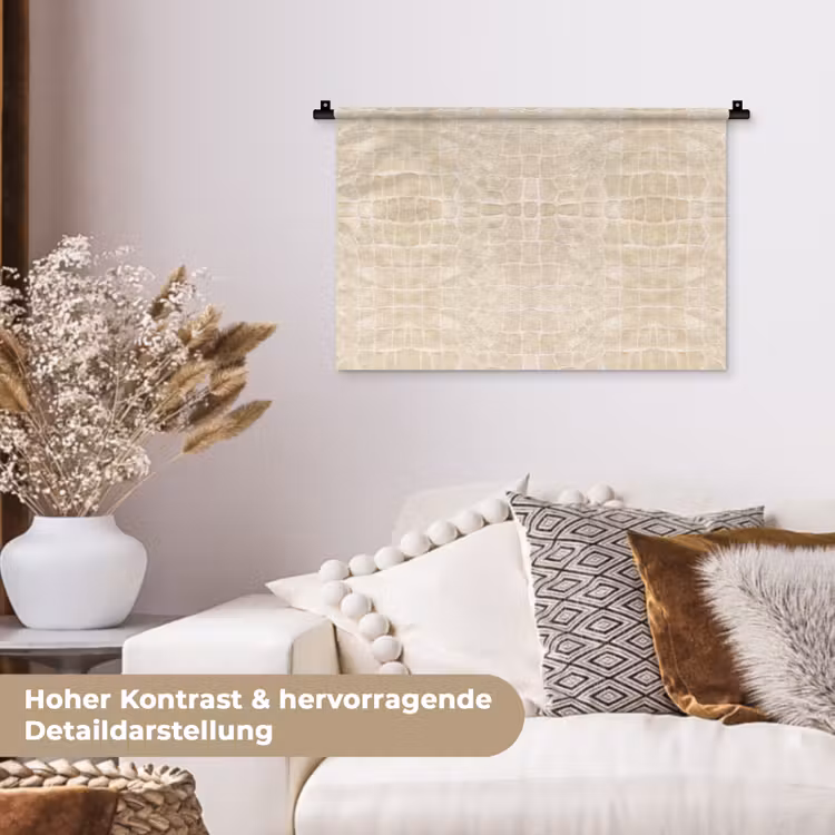 Krokodil - Leer - Beige Wandkleed katoen klein 269 -tsfeer1_DE
