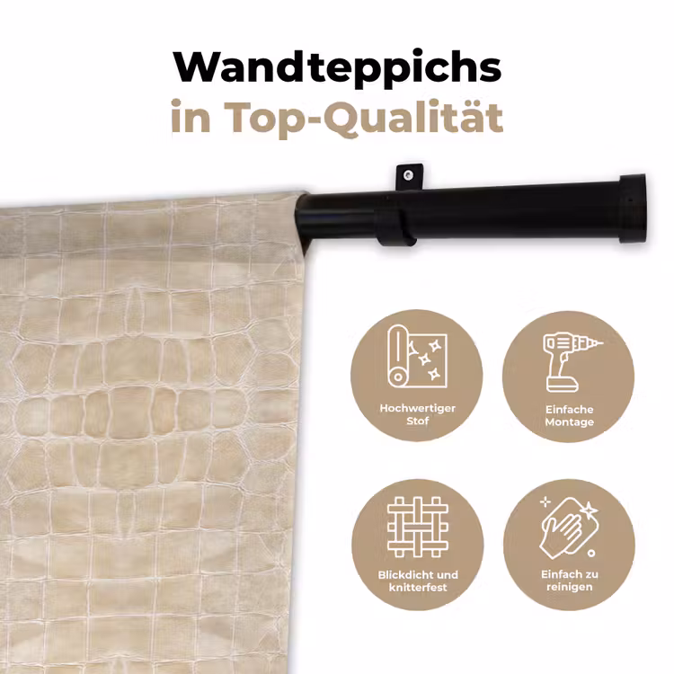 Krokodil - Leer - Beige Wandkleed katoen klein 269 -tsfeer2_DE