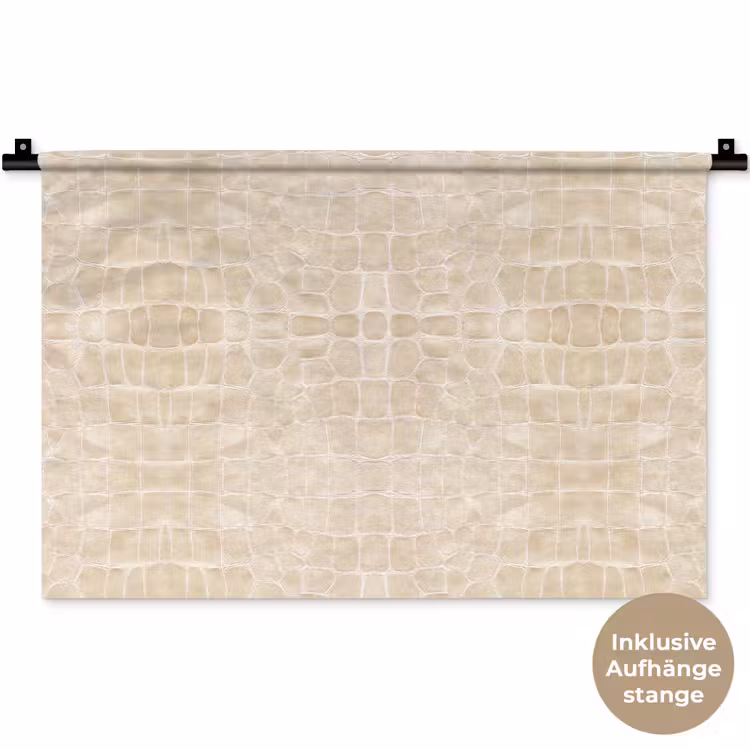 Krokodil - Leer - Beige Wandkleed katoen klein 269 -t3d_DE