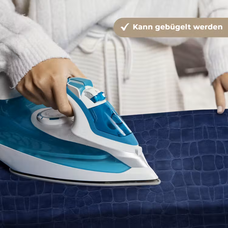 Krokodil - Leer - Blauw Wandkleed katoen klein 269 -tsfeer9_DE