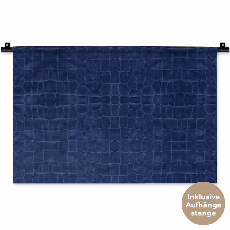 Krokodil - Leer - Blauw Wandkleed katoen klein 269 -t3d_DE
