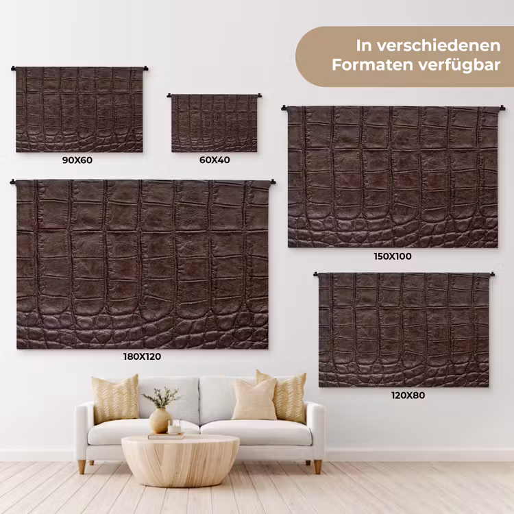 Krokodil - Leer - Bruin Wandkleed katoen klein -tsfeer8_DE