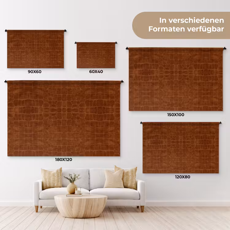 Krokodil - Leer - Karamel - Bruin Wandkleed katoen klein 269 -tsfeer8_DE