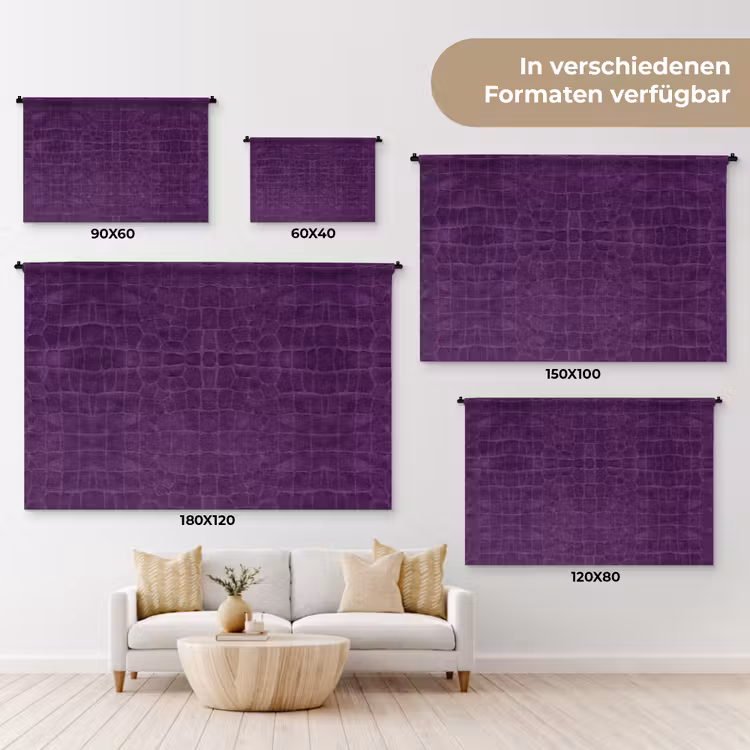Krokodil - Leer - Paars Wandkleed katoen klein 269 -tsfeer8_DE