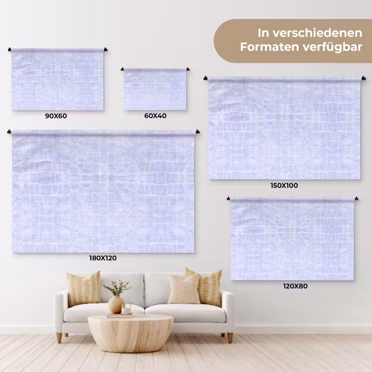 Krokodil - Leer - Pastel - Blauw Wandkleed katoen klein 269 -tsfeer8_DE