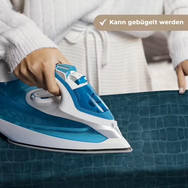 Krokodil - Leer - Petrol - Blauw Wandkleed katoen klein 269 -tsfeer9_DE