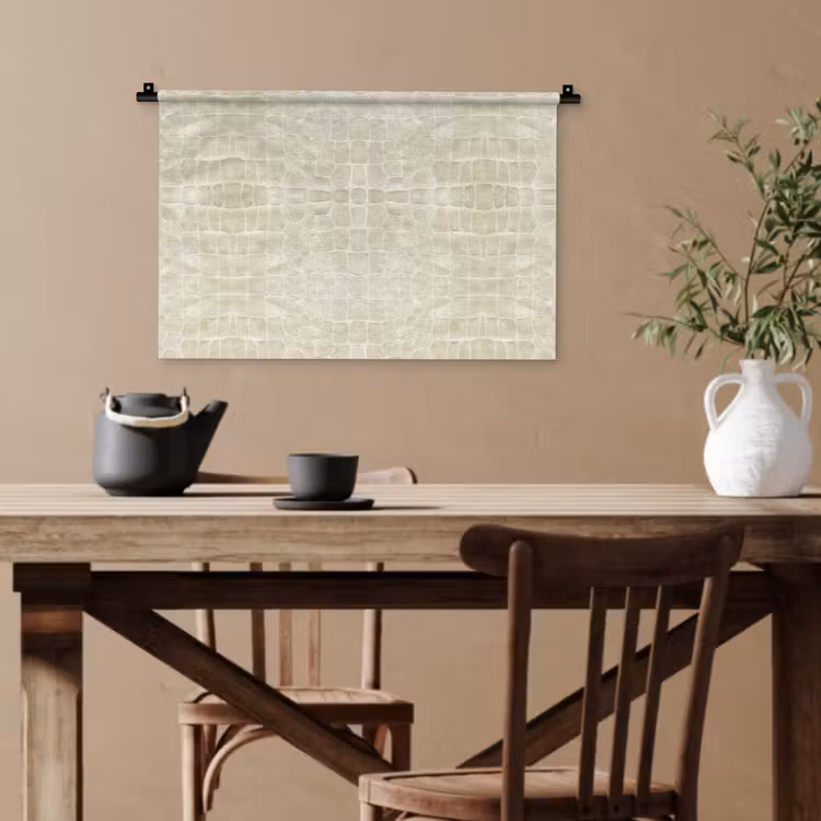 Krokodil - Leer - Zand - Beige Wandkleed katoen klein 269 -sfeer6