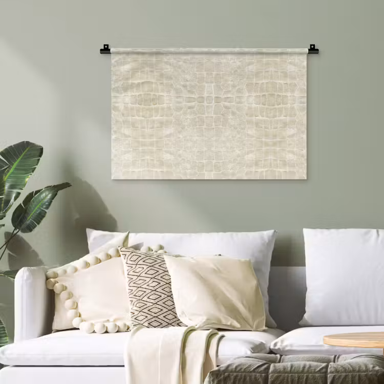 Krokodil - Leer - Zand - Beige Wandkleed katoen klein 269 -sfeer7