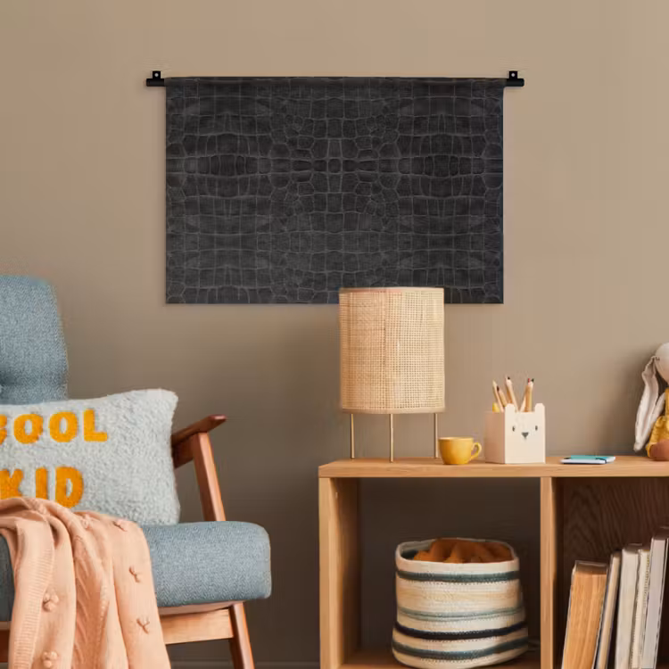 Krokodil - Leer - Zwart Wandkleed katoen klein 269 -wsfeer4_kind