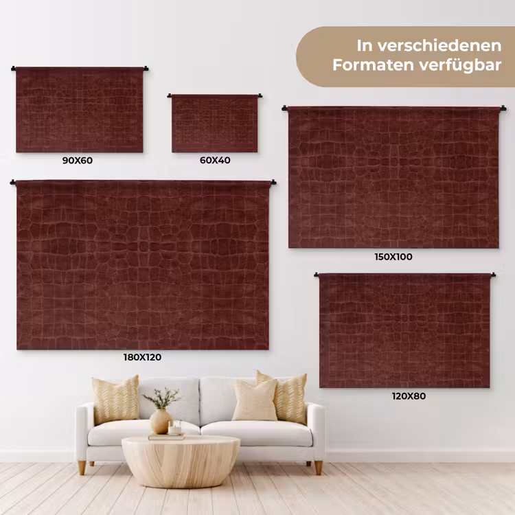 Krokodil - Leer - Dieprood Wandkleed katoen klein 269 -tsfeer8_DE