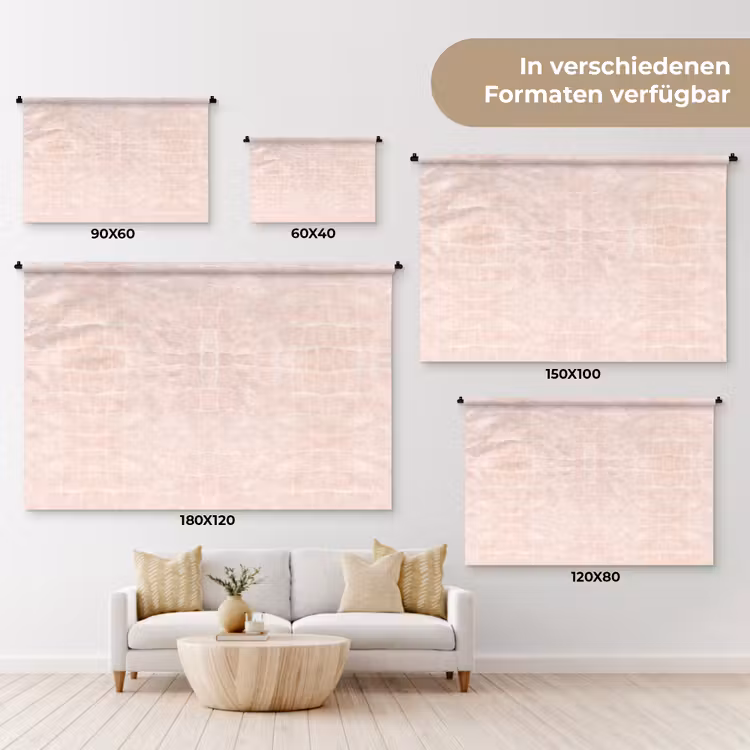 Krokodil - Leer - Zacht - Roze Wandkleed katoen klein 269 -tsfeer8_DE