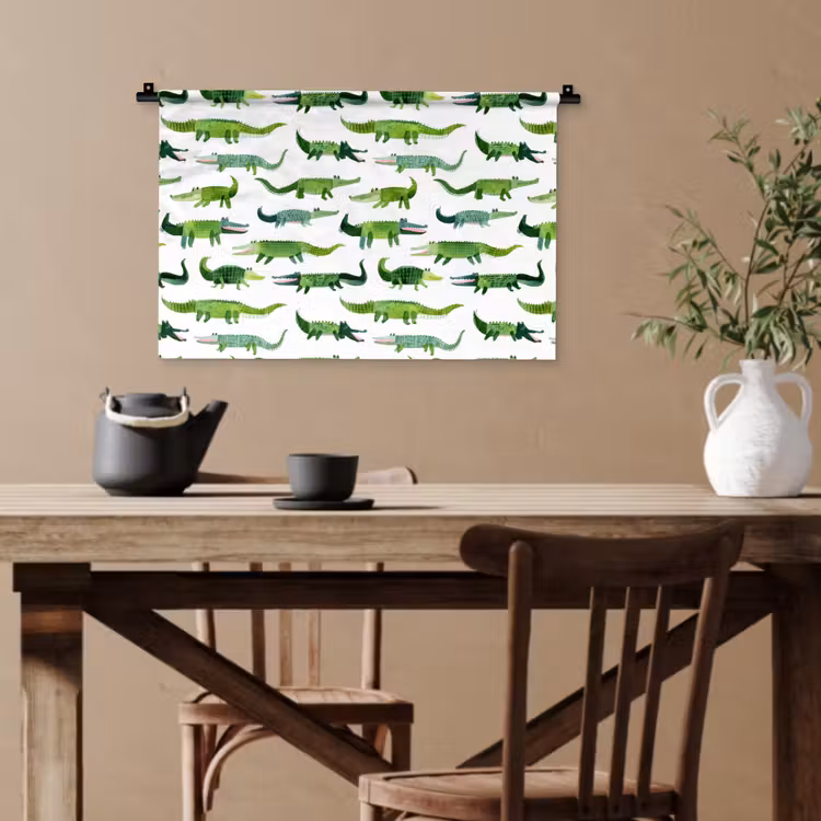 krokodillen - Speels - Groen Wandkleed katoen klein 269 -sfeer6
