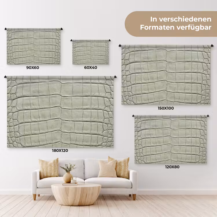 Krokodillenleer - Schubben - Groen Wandkleed katoen klein -tsfeer8_DE