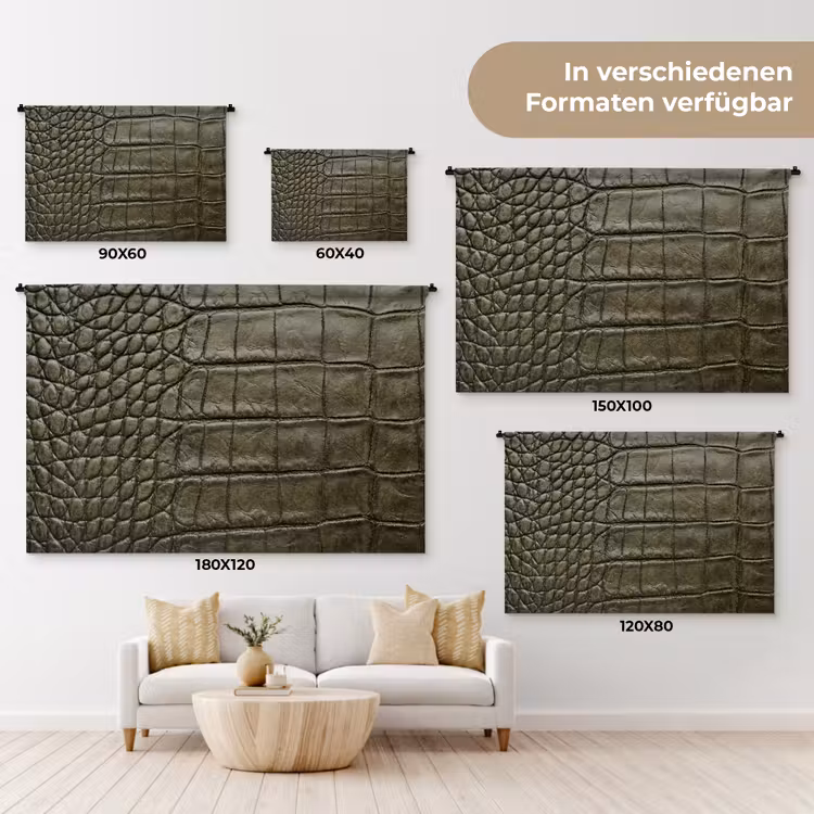 Krokodillenleer - Structuur - Groen Wandkleed katoen klein -tsfeer8_DE