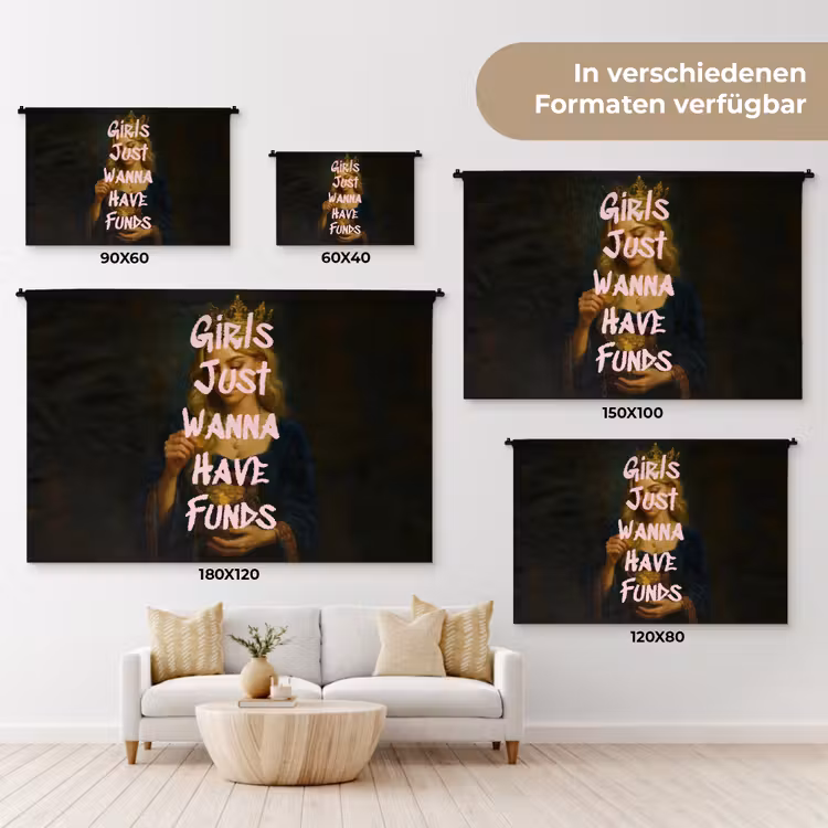 Kroon - Vrouw - Jurk - Opvallend Wandkleed katoen klein -tsfeer8_DE