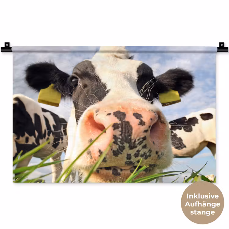 Koe - Boerderij - Gras - Dieren Wandkleed katoen klein -t3d_DE